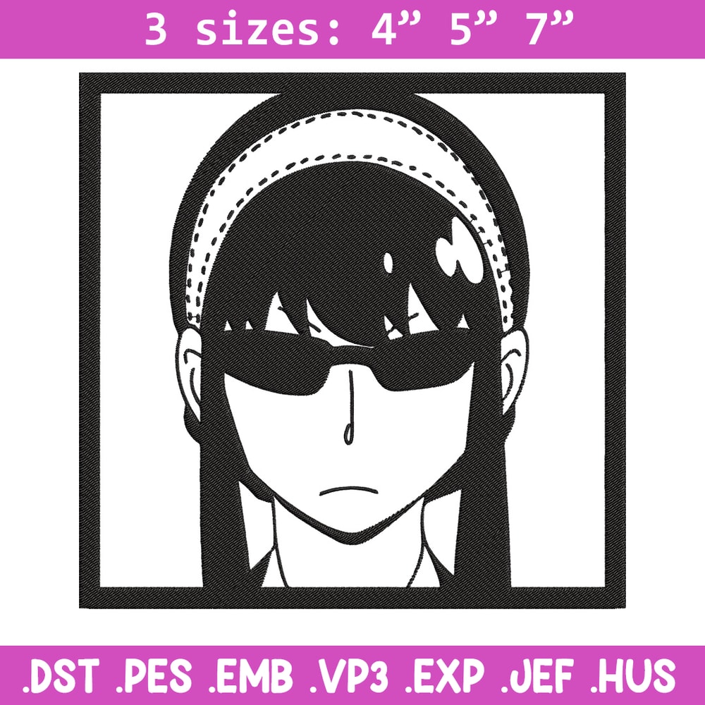 Yor forger Embroidery Design, Spy x family Embroidery, Embroidery File, Anime Embroidery, Anime shirt, Digital download.jpg