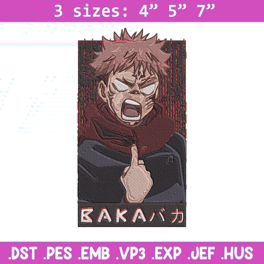 Yuji poster Embroidery Design, Jujutsu Embroidery, Embroidery File, Anime Embroidery, Anime shirt,Digital download..jpg