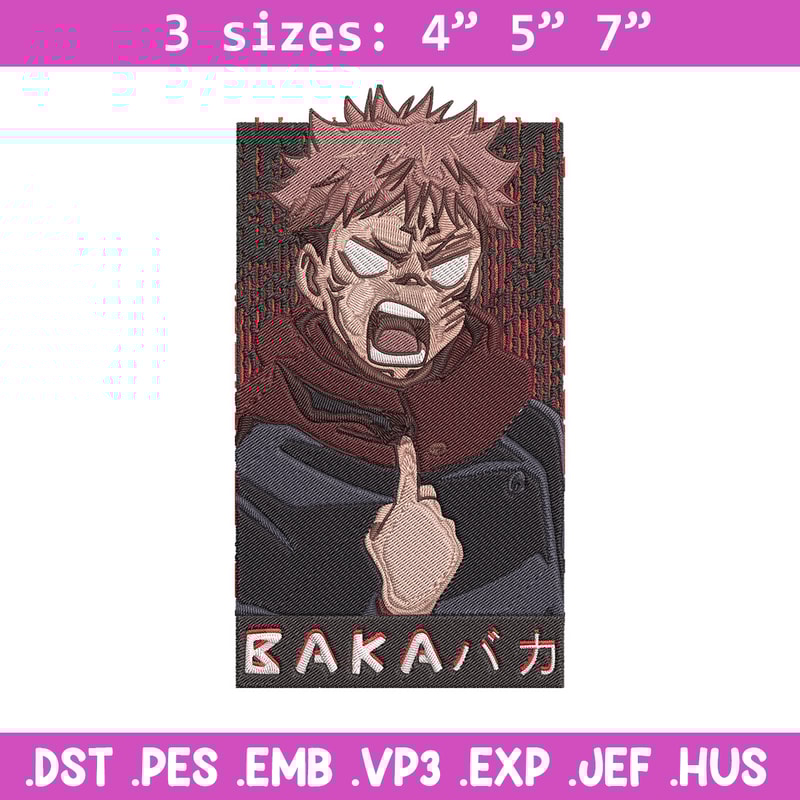 Yuji poster Embroidery Design, Jujutsu Embroidery, Embroidery File, Anime Embroidery, Anime shirt,Digital download..jpg