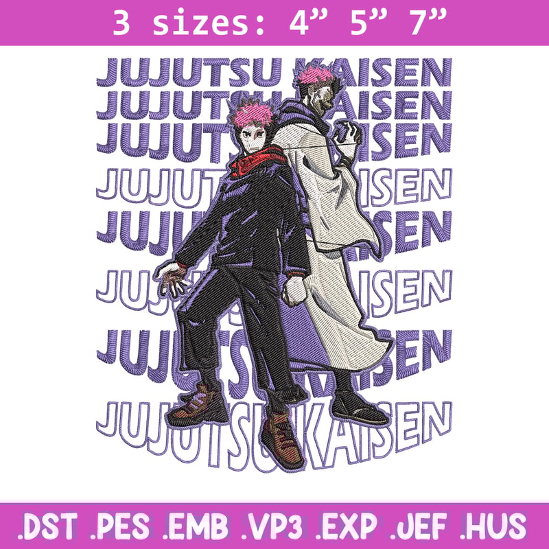 Yuji x sukuna Embroidery Design, Jujutsu Embroidery, Embroidery File, Anime Embroidery, Anime shirt, Digital download.jpg