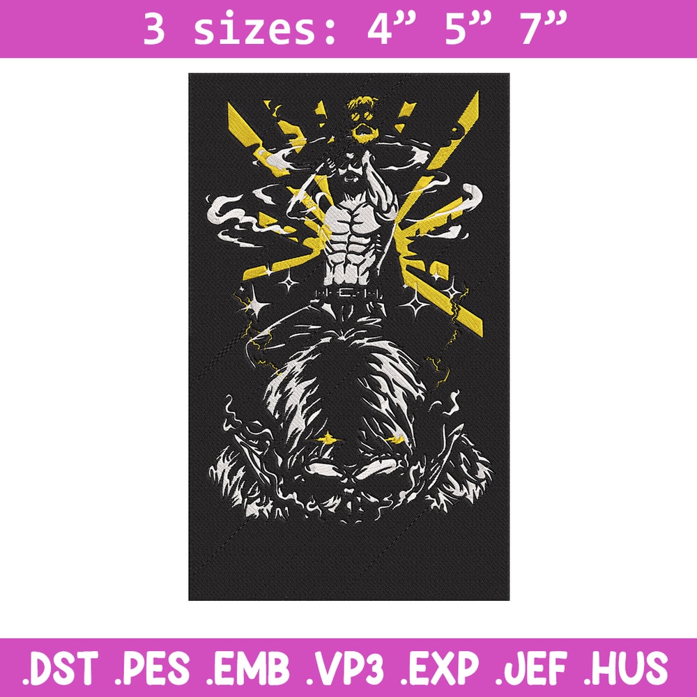 Zeke Yeager Embroidery Design, Aot Embroidery, Embroidery File, Anime Embroidery, Anime shirt, Digital download.jpg