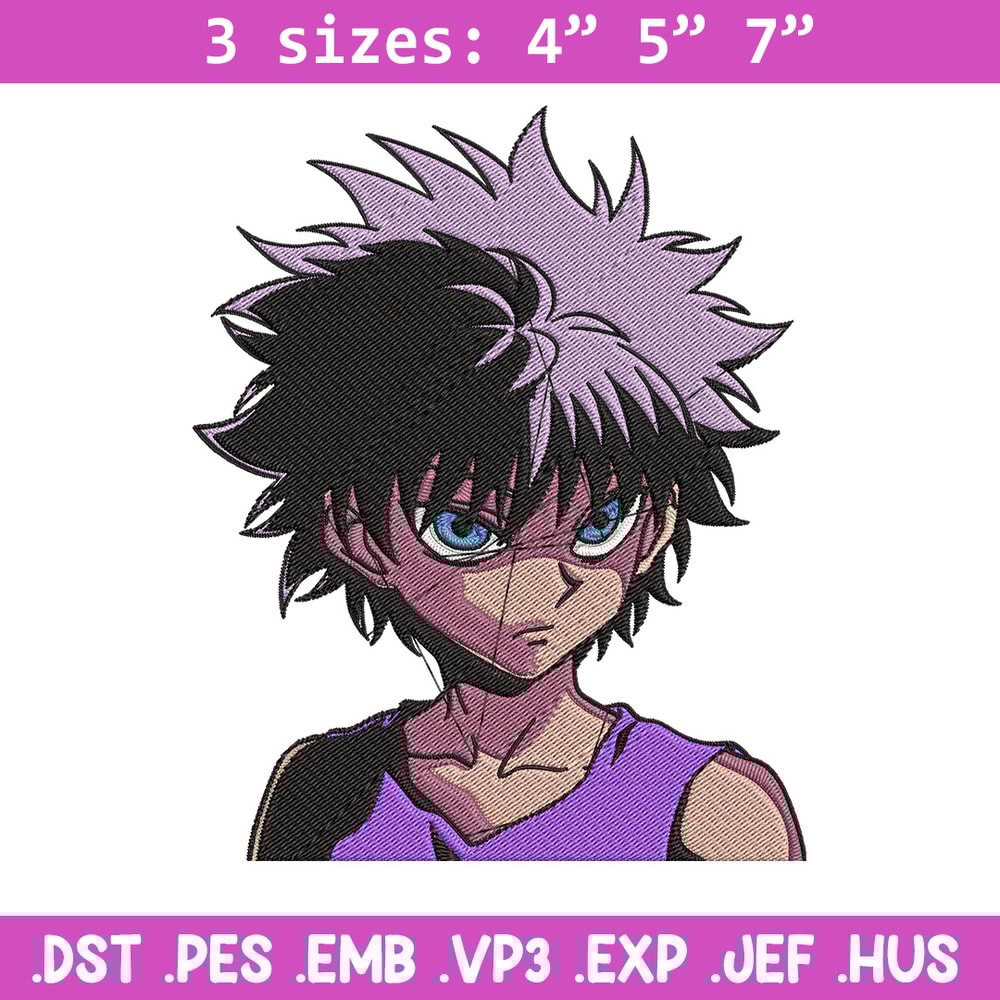 Zoldyck Killua Embroidery Design, Hxh Embroidery,Embroidery File, Anime Embroidery, Anime shirt, Digital download..jpg