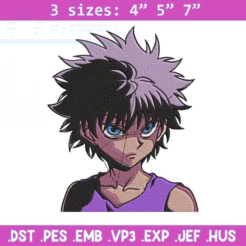 Zoldyck Killua Embroidery Design, Hxh Embroidery,Embroidery File, Anime Embroidery, Anime shirt, Digital download..jpg