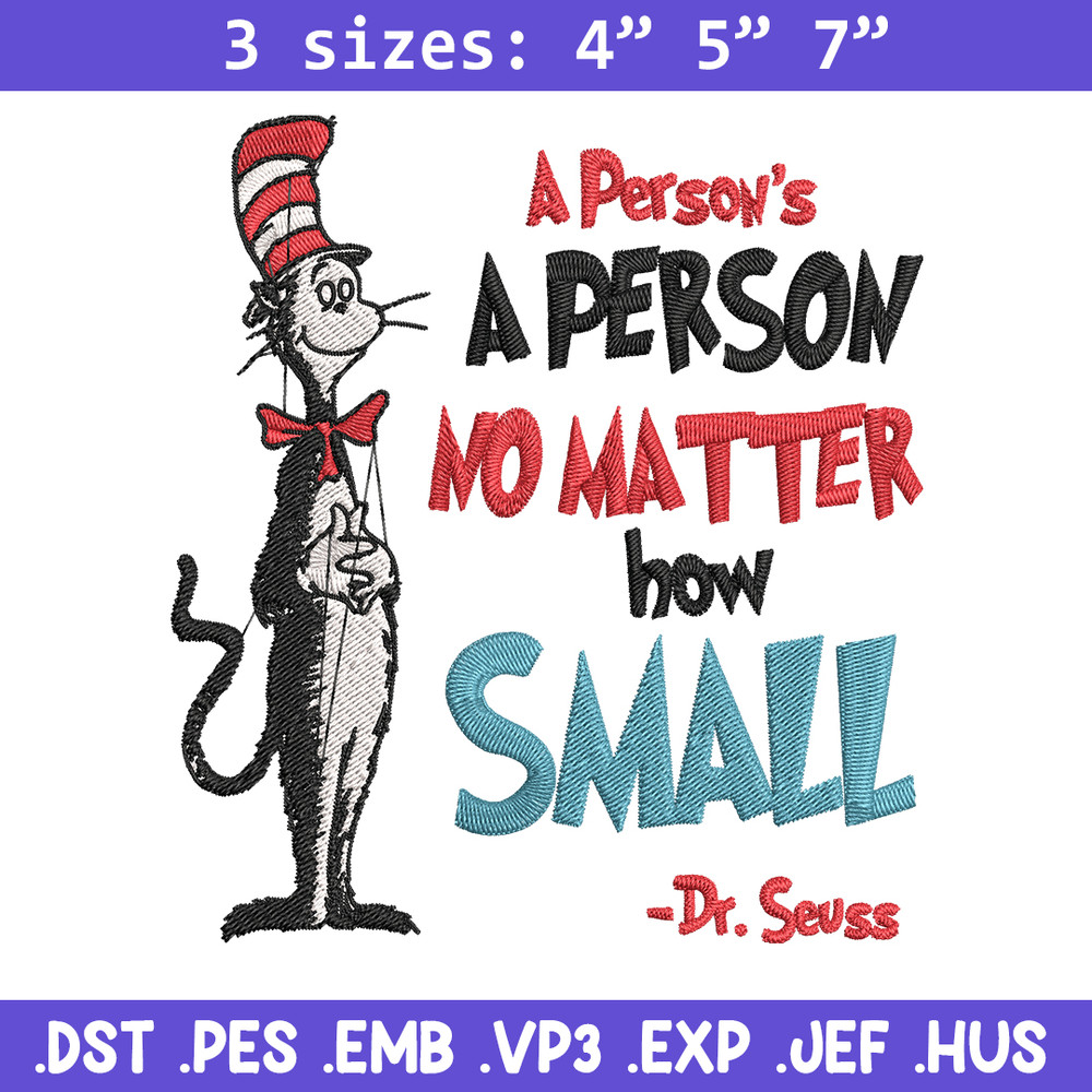A person's no matter how small Dr Seuss Embroidery Design, Dr Seuss Embroidery, Embroidery File, Digital download..jpg