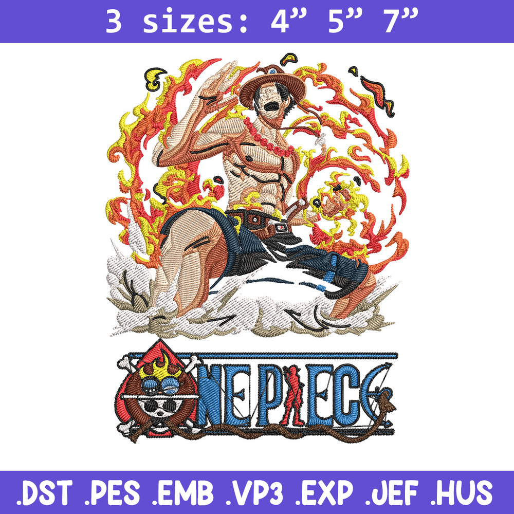 Ace Poster Embroidery Design,One piece Embroidery, Embroidery File, Anime Embroidery, Anime shirt, Digital download.jpg