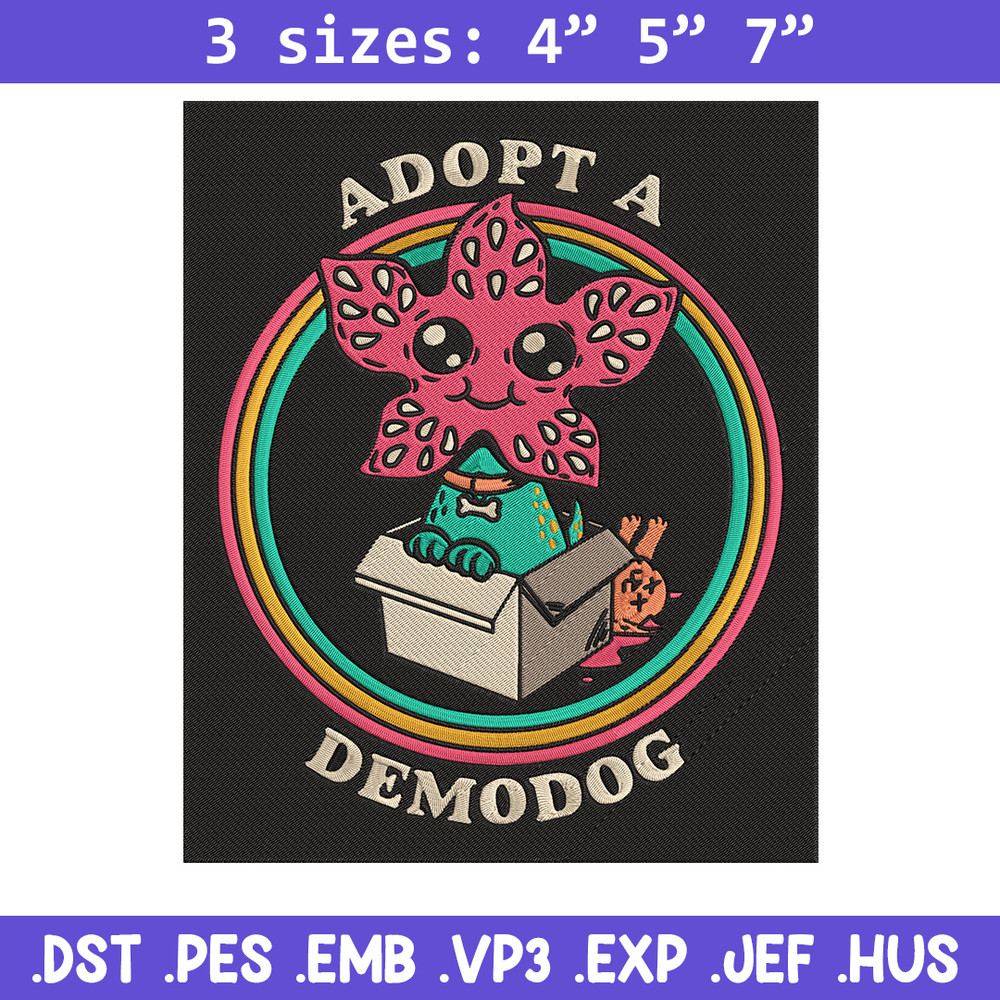 Adpot a demodog Embroidery Design, Demodog Embroidery, Embroidery File, Anime Embroidery, Anime shirt, Digital download.jpg