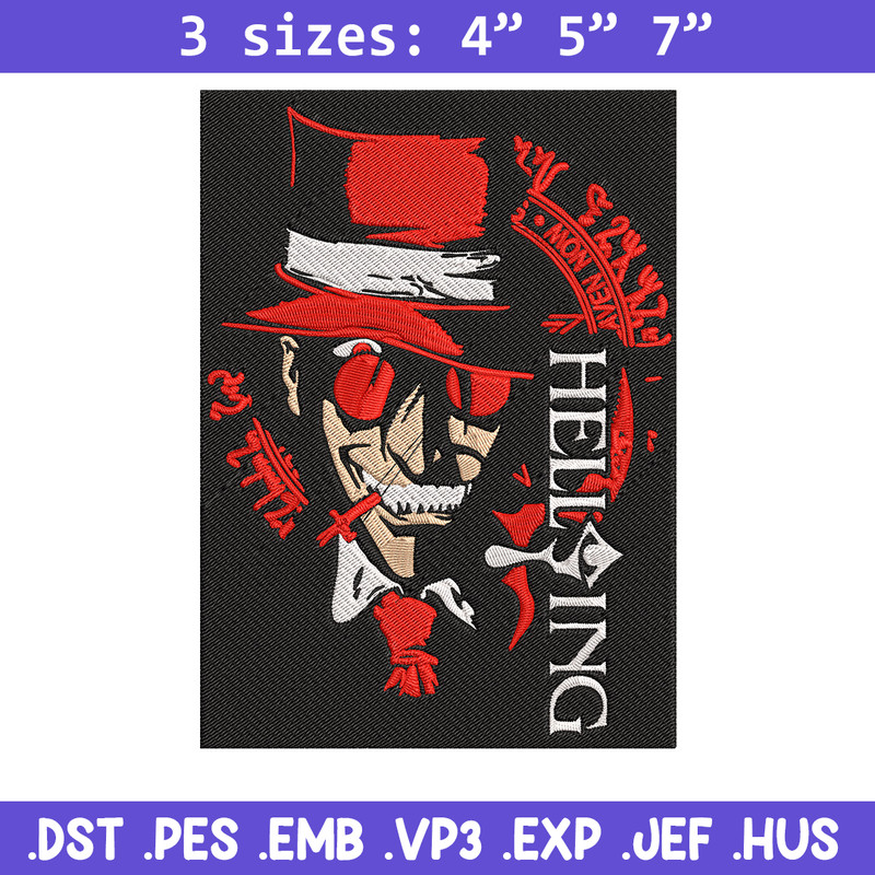 Alucard Poster Embroidery Design, Hellsing Embroidery, Embroidery File, Anime Embroidery, Anime shirt, Digital download.jpg