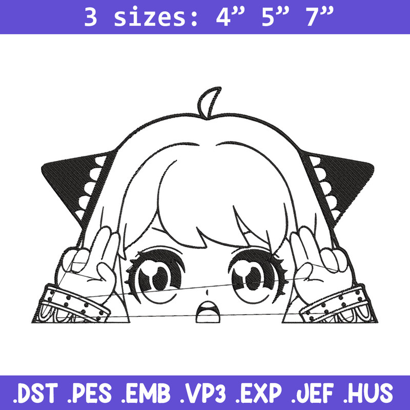 Anya cute Embroidery Design, Spy x family Embroidery, Embroidery File, Anime Embroidery, Anime shirt, Digital download.jpg
