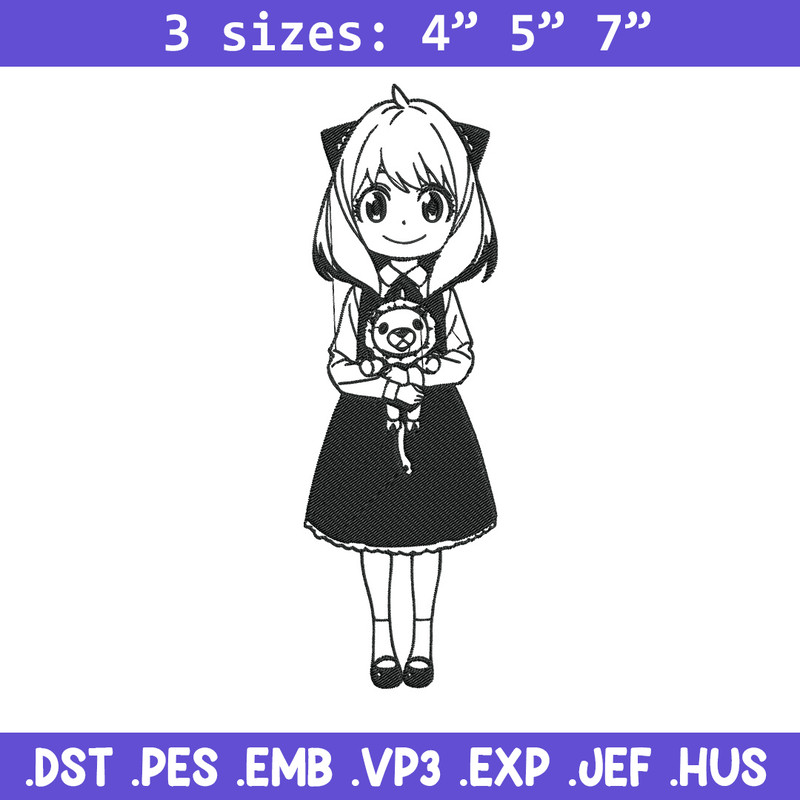 Anya Forger Embroidery Design, Spy x family Embroidery, Embroidery File, Anime Embroidery, Anime shirt,Digital download.jpg