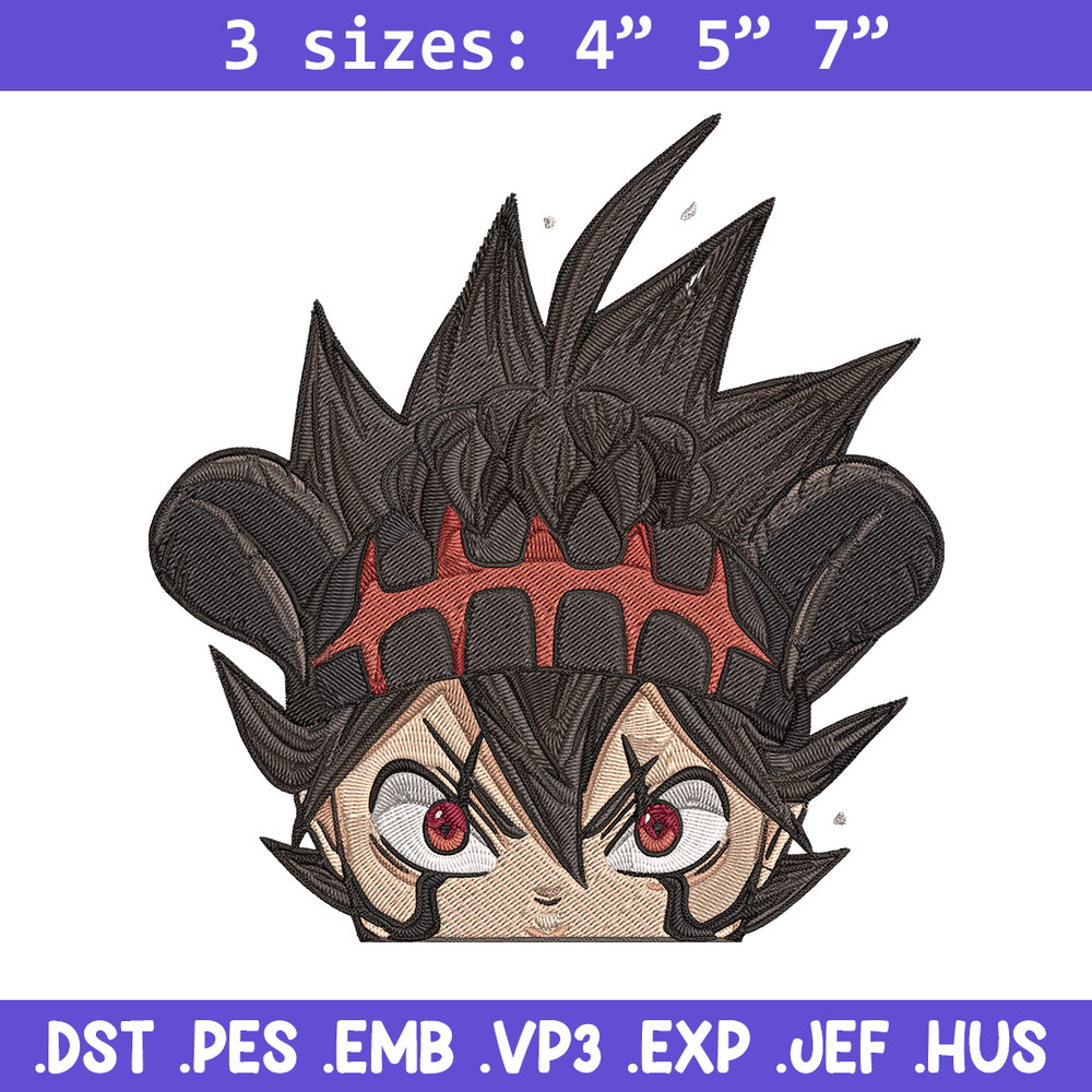 Asta Peeker Embroidery Design, Black clover Embroidery, Embroidery File, Anime Embroidery, Anime shirt, Digital download.jpg