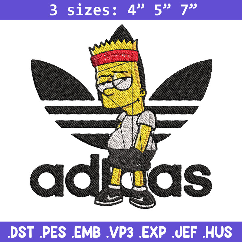Bart adidas Embroidery Design, Adidas Embroidery, Embroidery File, Brand Embroidery, Logo shirt, Digital download.jpg