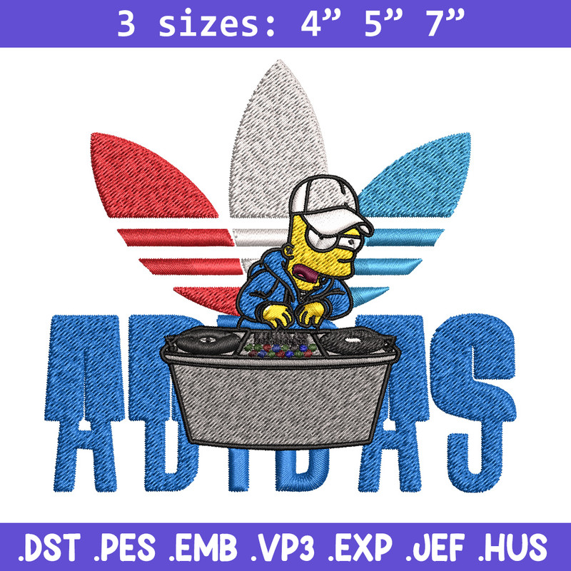 Bart dj adidas Embroidery Design, Adidas Embroidery, Brand Embroidery, Embroidery File, Logo shirt, Digital download.jpg