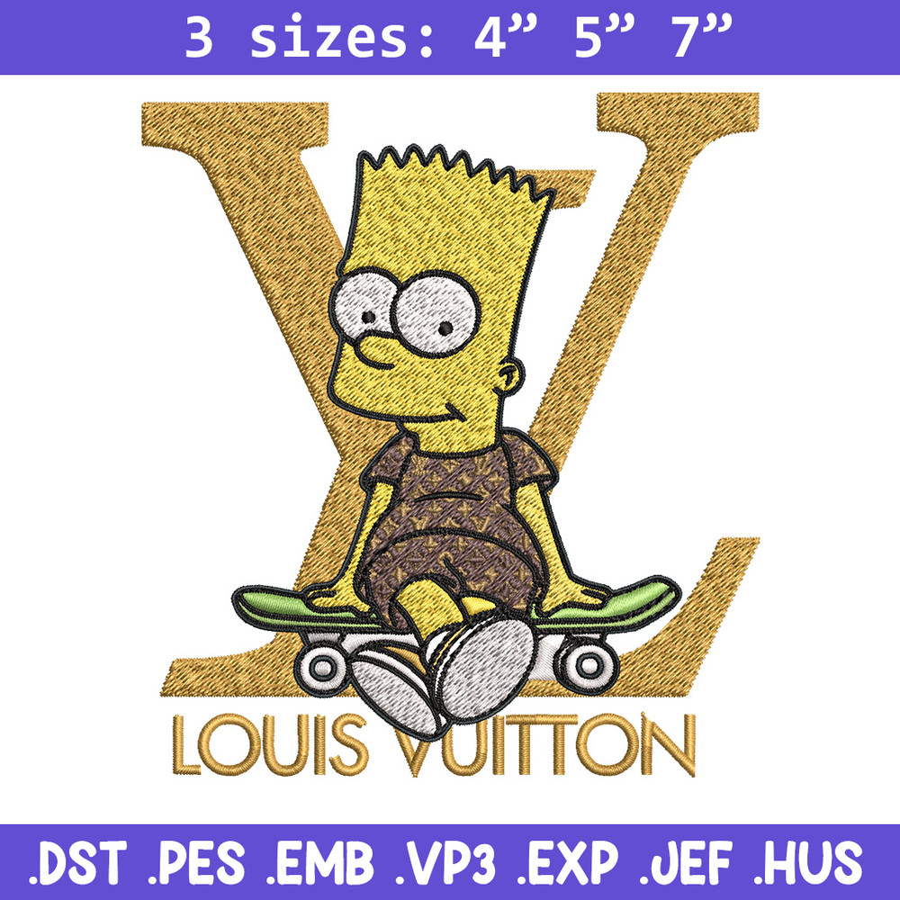 Bart simpson lv Embroidery Design, LV Embroidery, Embroidery File, Logo shirt, Sport Embroidery, Digital download.jpg