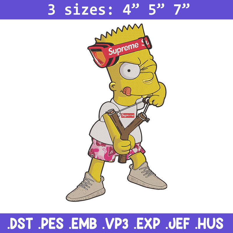 Bart x supreme Embroidery Design, Supreme Embroidery, Embroidery File, Anime Embroidery, Simpson shirt, Digital download.jpg