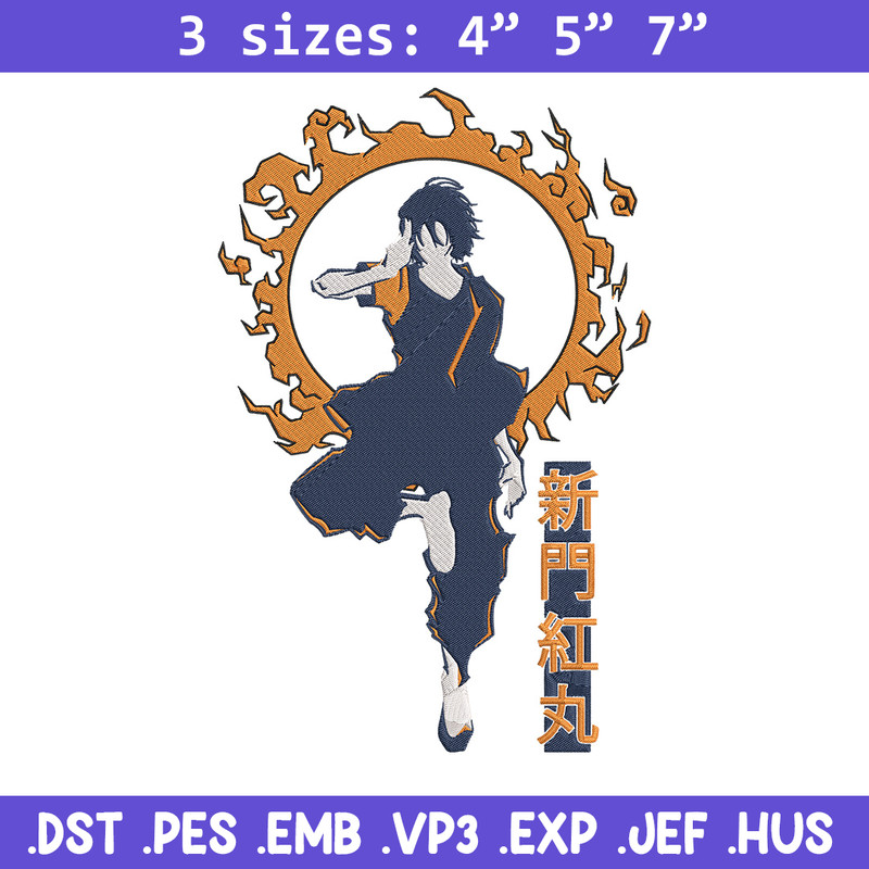 Benimaru Embroidery Design, Enen no Shouboutai Embroidery,Embroidery File,Anime Embroidery,Anime shirt,Digital download.jpg