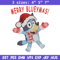 Bluey chrismas Embroidery Design, Bluey Embroidery, Embroidery File,Chrismas Embroidery, Anime shirt, Digital download.jpg