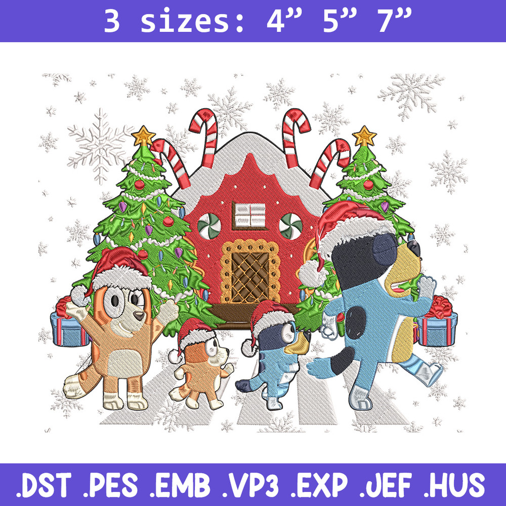 Bluey family Embroidery Design,Bluey Embroidery, Embroidery File, Chrismas Embroidery, Anime shirt, Digital download.jpg