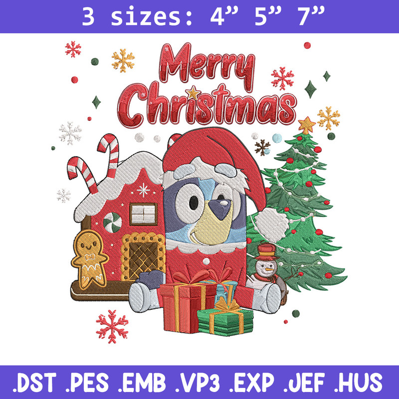 Bluey merry chrismas Embroidery Design,Bluey Embroidery, Embroidery File, Chrismas Embroidery, Digital download.jpg