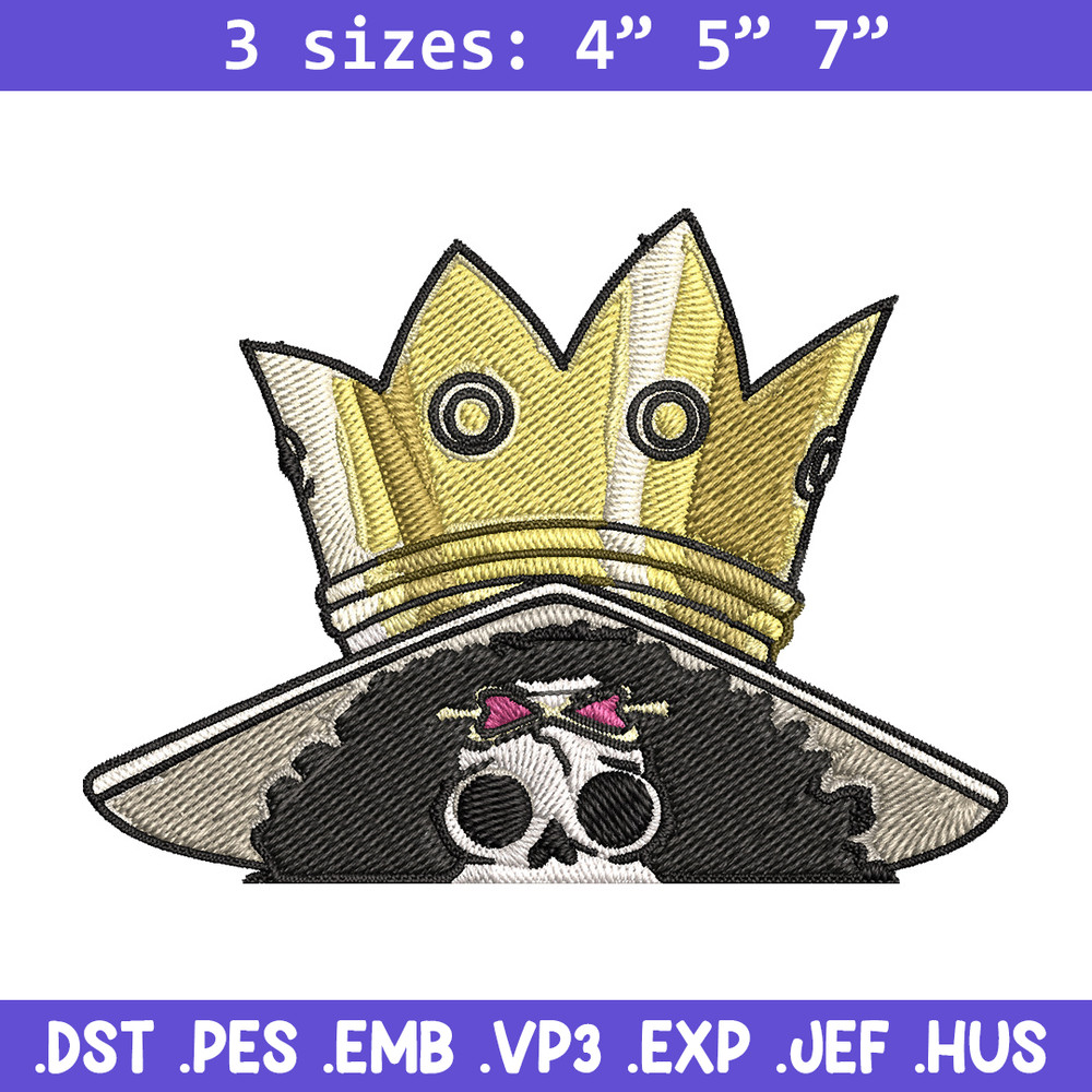 Brook Peeker Embroidery Design, One piece Embroidery, Embroidery File, Anime Embroidery, Anime shirt, Digital download..jpg