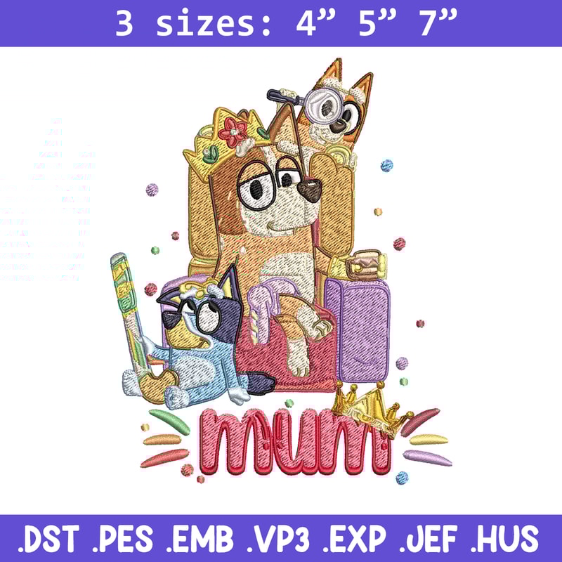 Chilli Heeler Embroidery, Bluey Mum cartoon Embroidery, Embroidery File, cartoon design, cartoon shirt, Digital download.jpg