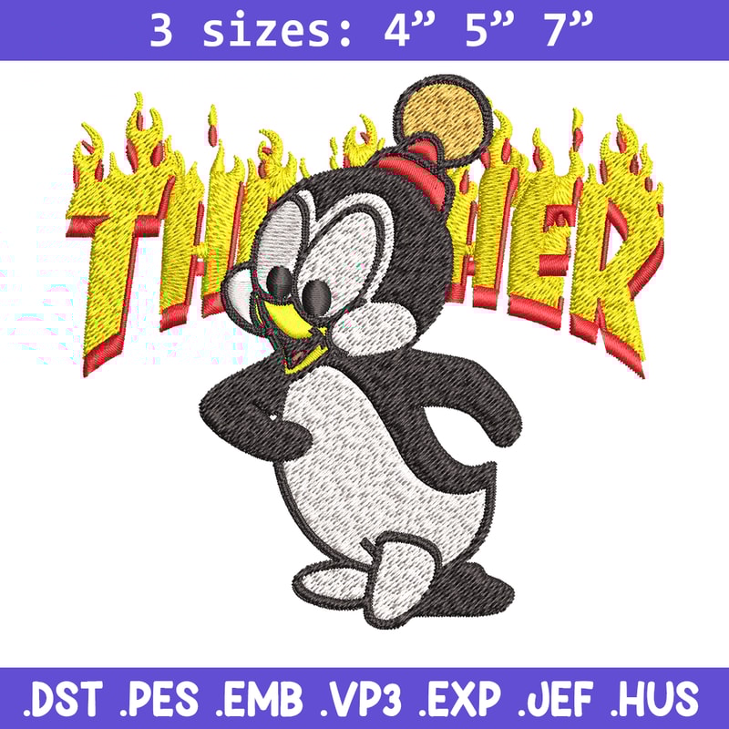 Chilly Willy Thrasher Embroidery design, Chilly Willy Embroidery, cartoon design, Embroidery File, Digital download..jpg