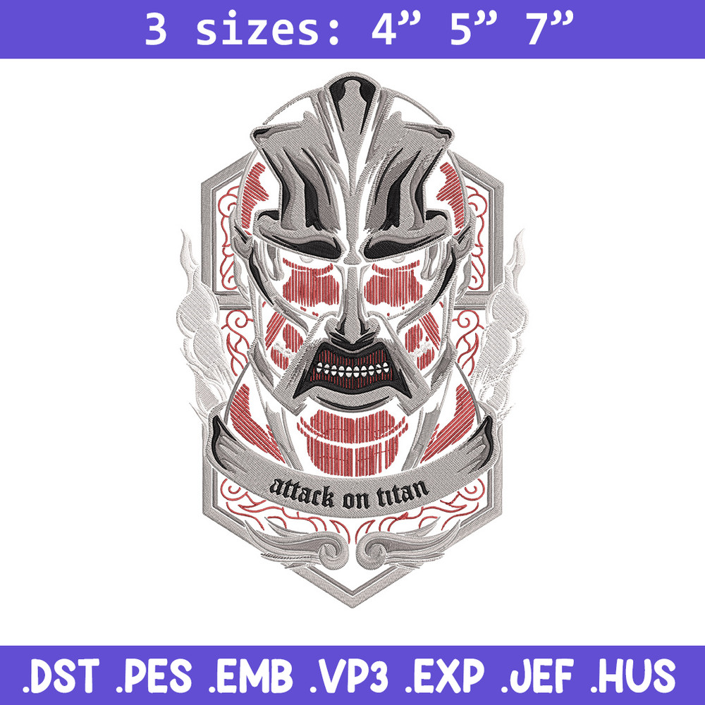 Colossal poster Embroidery Design, Aot Embroidery, Embroidery File, Anime Embroidery, Anime shirt, Digital download.jpg