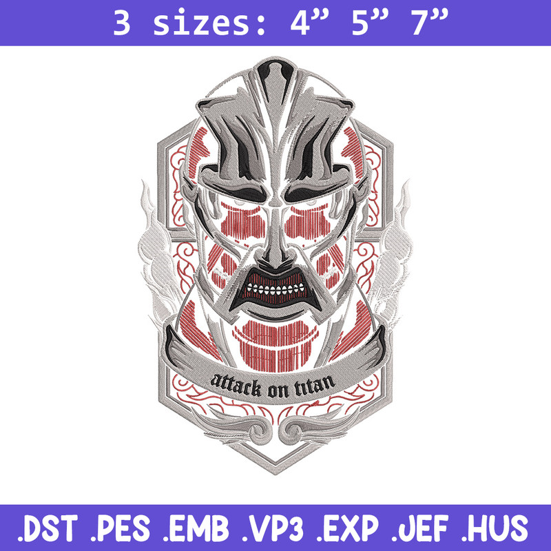 Colossal poster Embroidery Design, Aot Embroidery, Embroidery File, Anime Embroidery, Anime shirt, Digital download.jpg