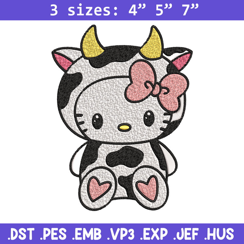 Cow Hello Kitty Embroidery design, Cow Hello Kitty Embroidery, cartoon design, Embroidery File, Digital download..jpg
