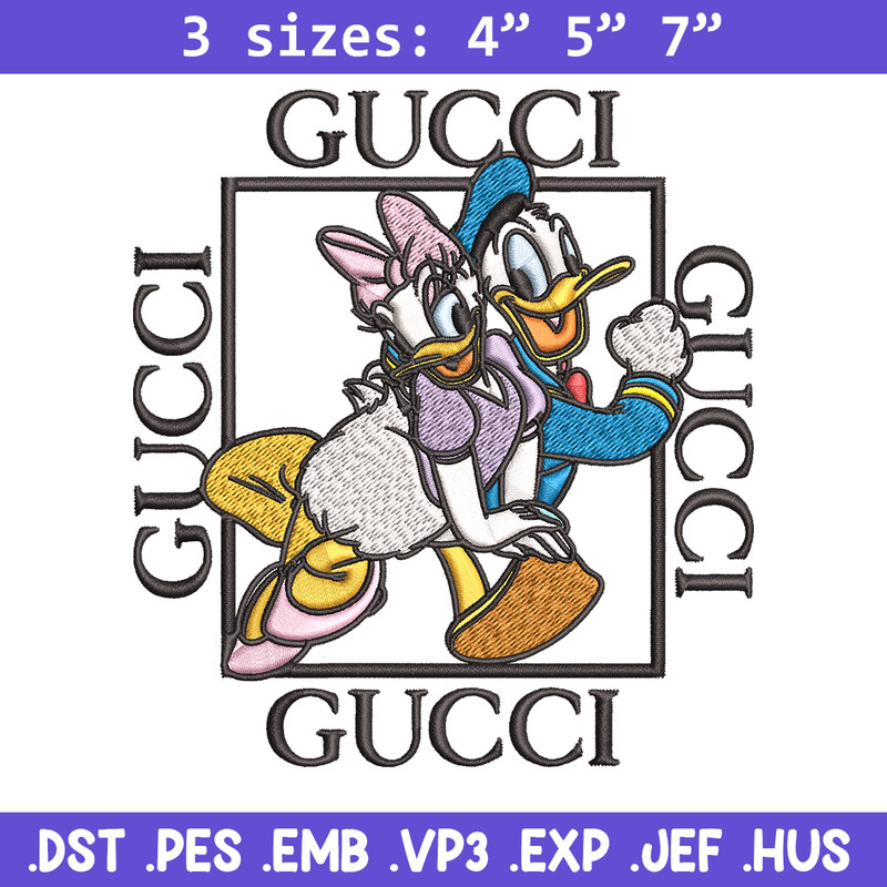 Daisy And Donald Duck Gucci Embroidery design, Disney Embroidery, cartoon design, Embroidery File, Digital download..jpg