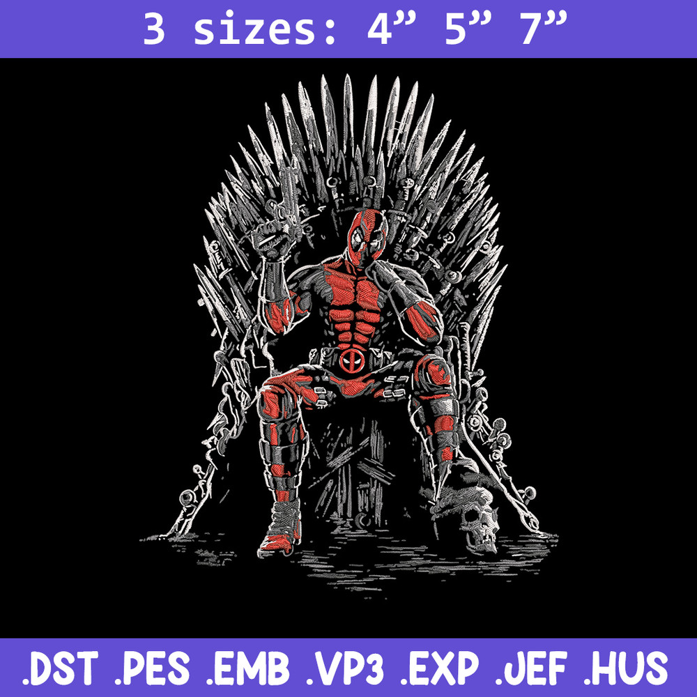 Deadpool king Embroidery Design, Deadpool Embroidery, Embroidery File, Anime Embroidery, Anime shirt, Digital download.jpg