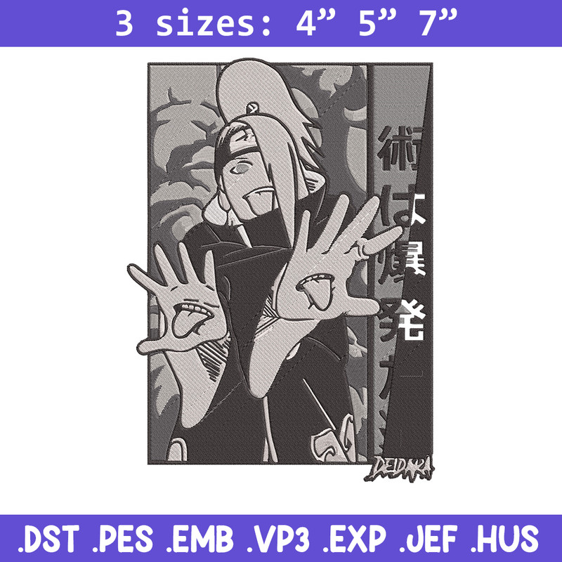 Deidara poster Embroidery Design, Naruto Embroidery, Embroidery File, Anime Embroidery, Anime shirt, Digital download.jpg