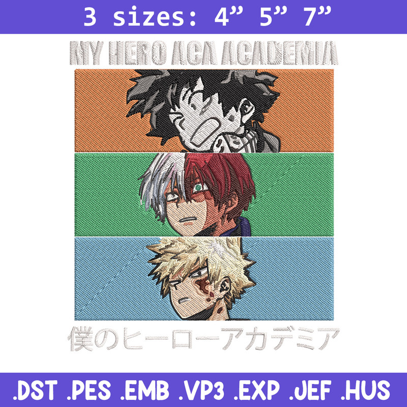 Deku friends Embroidery Design, Mha Embroidery, Embroidery File, Anime Embroidery, Anime shirt, Digital download.jpg