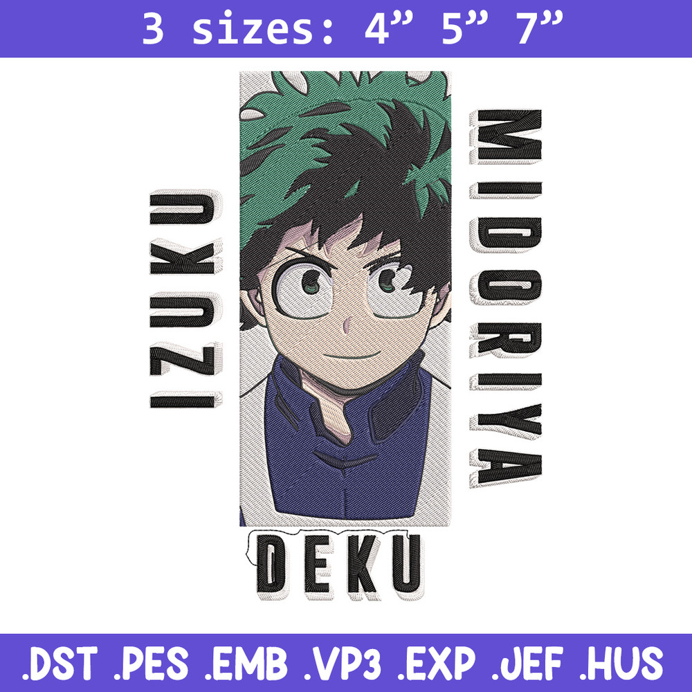 Deku poster Embroidery Design, Mha Embroidery, Embroidery File, Anime Embroidery, Anime shirt, Digital download.jpg