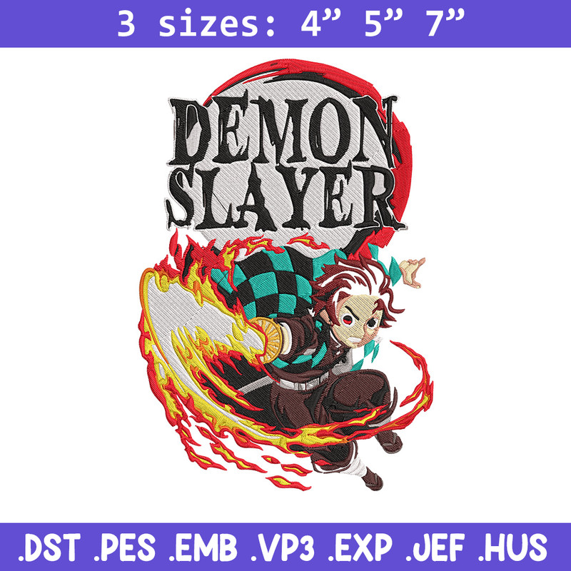 Demon slayer poster Embroidery Design, Demon slayer Embroidery, Embroidery File, Anime Embroidery, Digital download.jpg