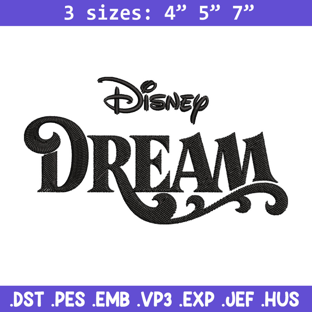 Disney Dream Embroidery Design, Disney logo Embroidery, Embroidery File, Embroidery design, Digital download..jpg