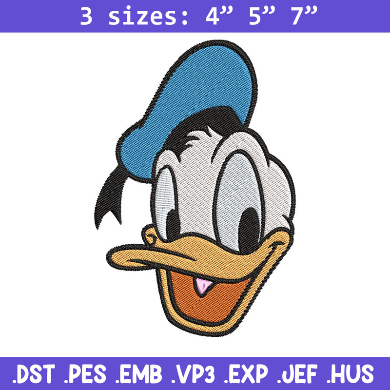 Donald Duck Embroidery Design, Disney Embroidery, Embroidery design, cartoon shirt, Embroidery File, Digital download..jpg