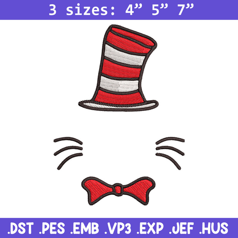 Dr Seuss Hat Embroidery Design, Dr seuss Embroidery, Embroidery File, logo shirt, Embroidery design, Digital download.jpg