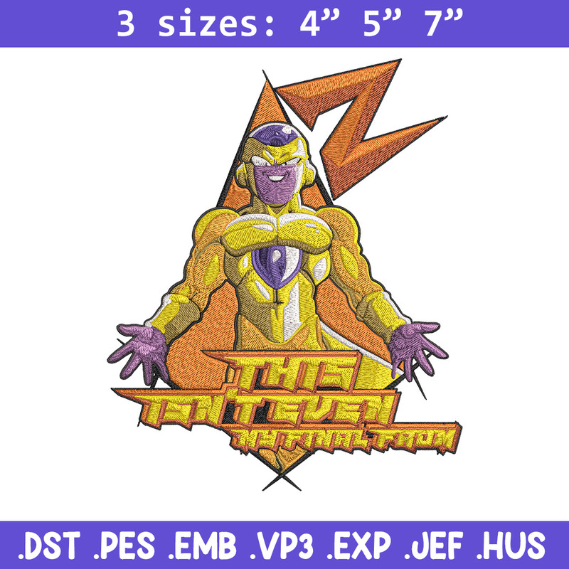 Frieza gold Embroidery Design, Dragonball Embroidery, Embroidery File, Anime Embroidery, Anime shirt, Digital download..jpg