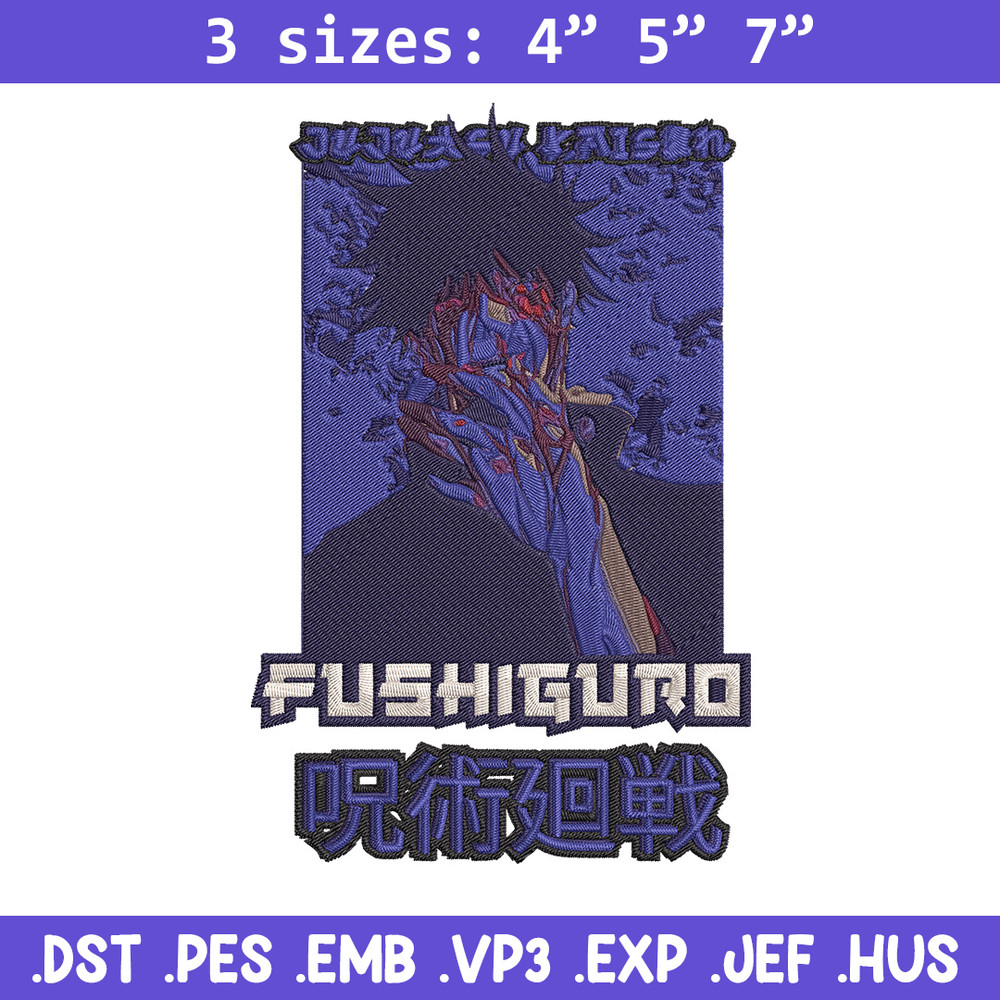 Fushiguro Embroidery Design,Jujutsu Embroidery, Embroidery File, Anime Embroidery, Anime shirt, Digital download.jpg