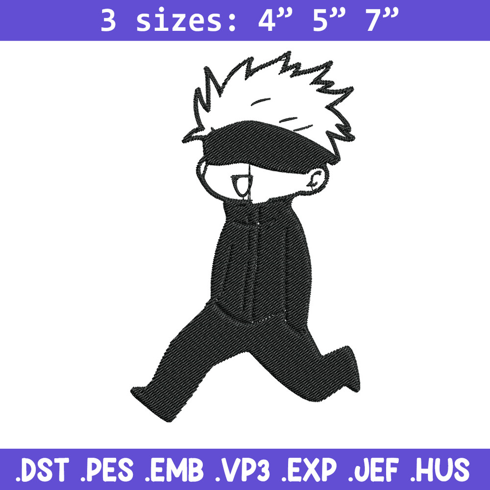 Gojo cute Embroidery Design, Jujutsu Embroidery, Embroidery File, Anime Embroidery, Anime shirt, Digital download.jpg