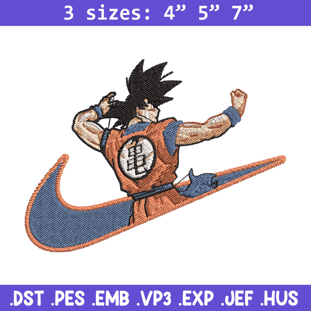 Goku Nike embroidery design, Dragon ball embroidery, Nike design, anime design, anime shirt, Digital download.jpg