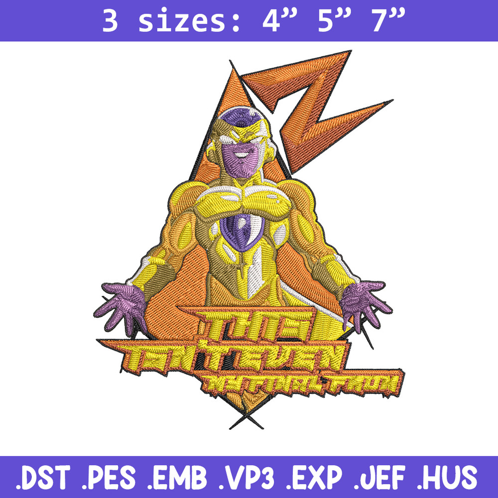 Golden Frieza Embroidery Design, Dragonball Embroidery,Embroidery File, Anime Embroidery, Anime shirt, Digital download..jpg