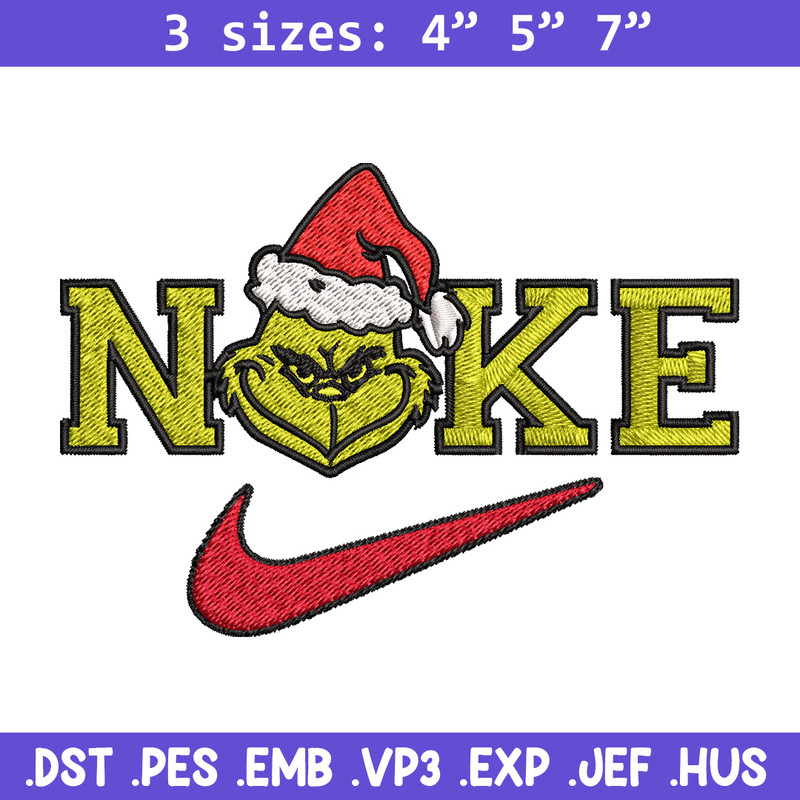 Grinch chrismas nike Embroidery Design, Nike Embroidery, Brand Embroidery, Embroidery File, Logo shirt, Digital download.jpg