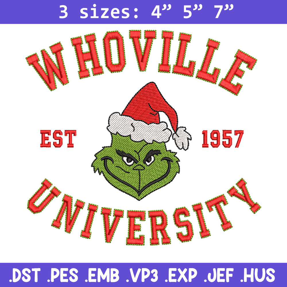 Grinch est1957 embroidery design, Grinch embroidery, Chrismas design, Embroidery shirt, Embroidery file,Digital download.jpg