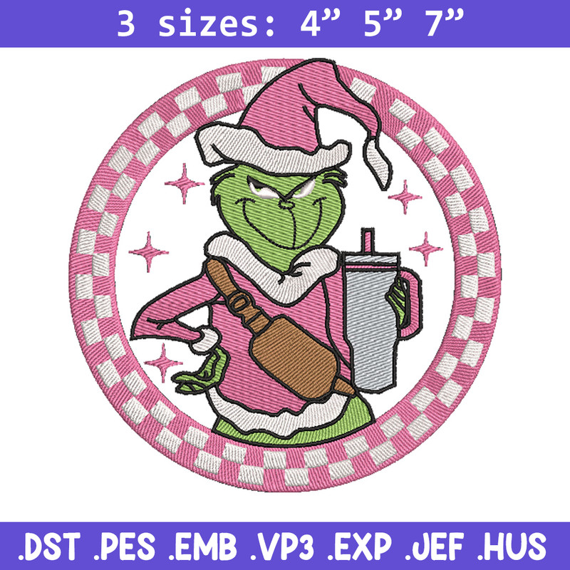 Grinch logo embroidery design, Grinch embroidery, Chrismas design,Embroidery shirt, Embroidery file, Digital download.jpg
