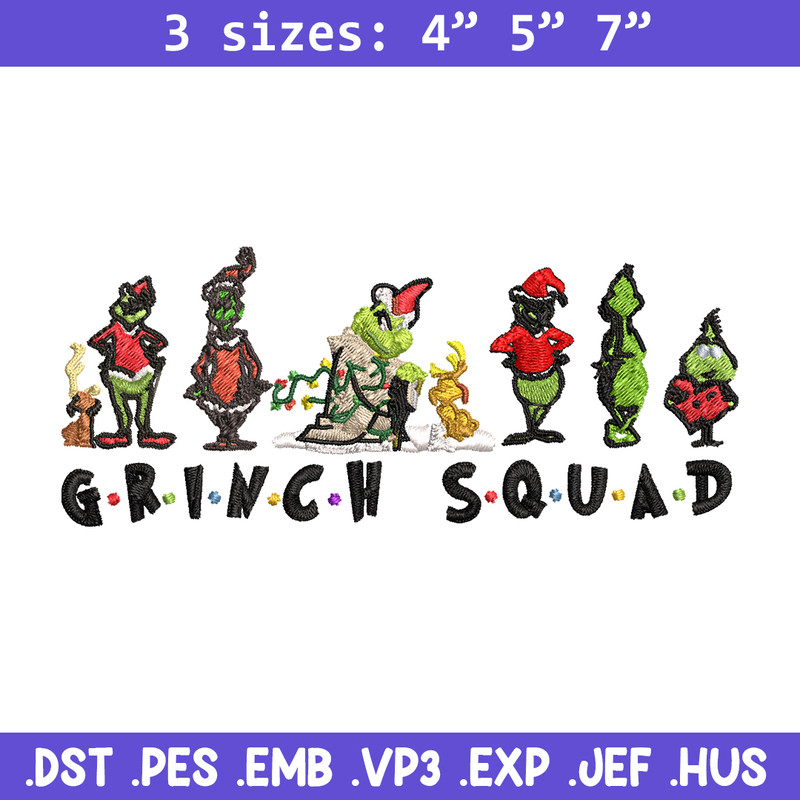 Grinch squad christmas Embroidery design, Grinch Christmas Embroidery, Grinch design, Embroidery File, Digital download.jpg
