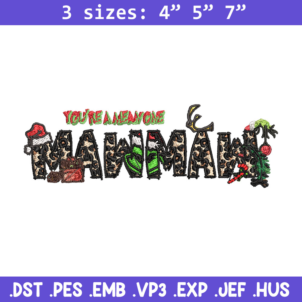 Maw Maw Ginch Christmas Embroidery design, Grinch Christmas Embroidery, Grinch design, Embroidery file, Digital download.jpg