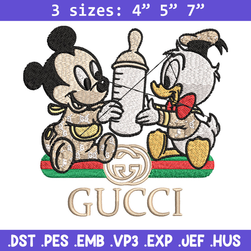 Mickey duck baby Embroidery Design, Gucci Embroidery, Embroidery File, Logo shirt, Sport Embroidery, Digital download..jpg