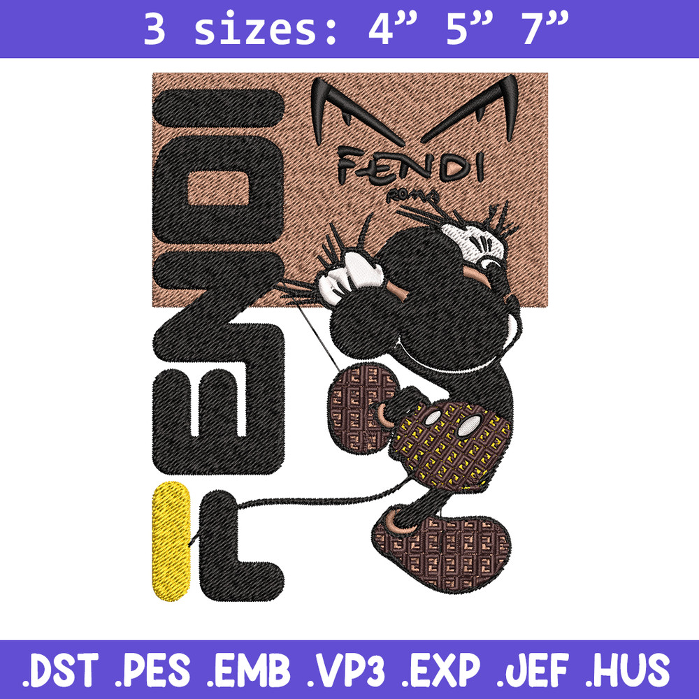 Mickey Fendi Logo Embroidery design, Mickey Mouse cartoon Embroidery, cartoon design, Embroidery File, Instant download..jpg