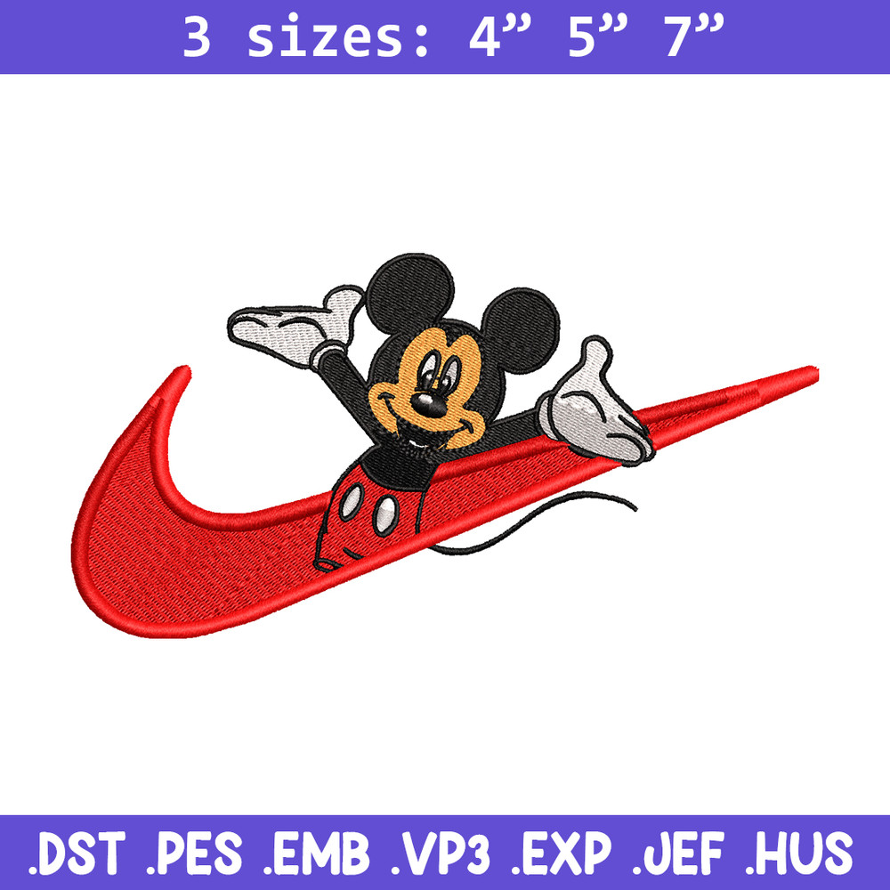 Mickey mouse Nike embroidery design, Disney embroidery, Nike design, cartoon design, cartoon shirt, Digital download.jpg